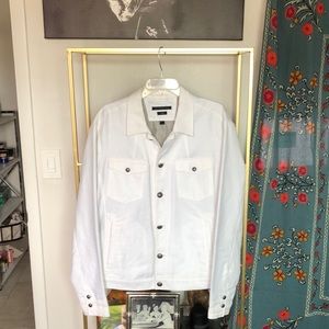 John Varvatos White Linen Trucker jacket